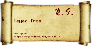 Meyer Irma névjegykártya